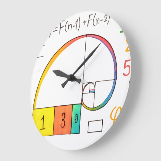 Fibonacci Spiral & Golden Ratio Wiskunde wandklok (Hoek)