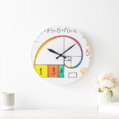 Fibonacci Spiral & Golden Ratio Wiskunde wandklok (Huis)