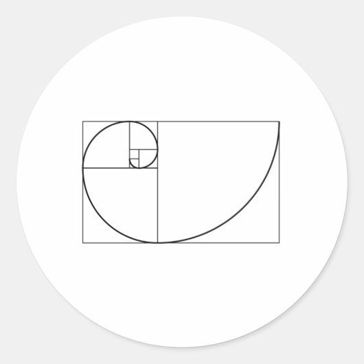 Fibonacci Spiral Golden Section Geometry Ronde Sticker (Voorkant)