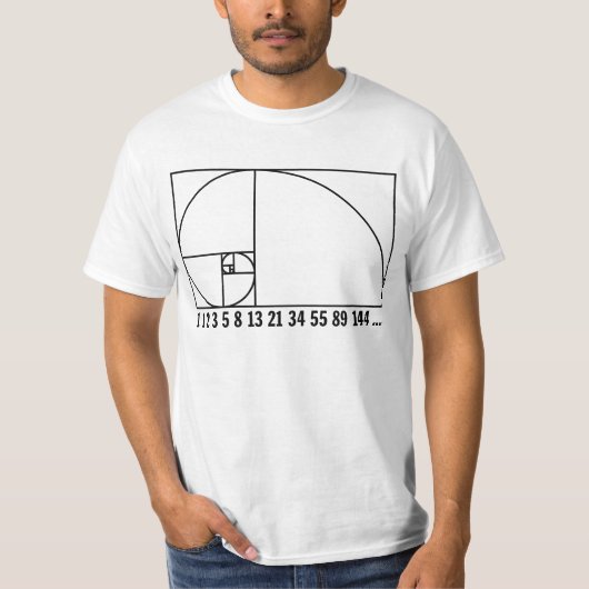 Fibonacci Spiral - Nummerreeks 1 T-shirt (Voorkant)