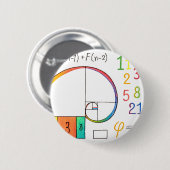 Fibonacci Spiral Pin Button (Voorkant /achterkant)