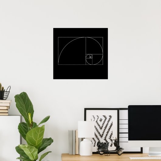 Fibonacci Spiral Poster (Thuiskantoor)
