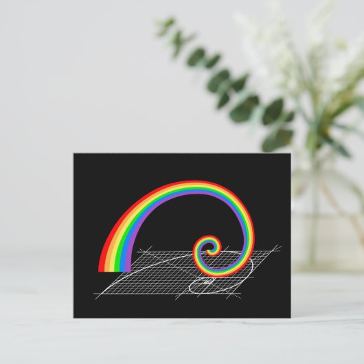 Fibonacci Spiral Rainbow Rising Briefkaart (Staand voorkant)
