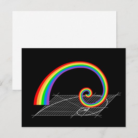 Fibonacci Spiral Rainbow Rising Briefkaart (Voorkant / Achterkant)