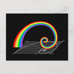 Fibonacci Spiral Rainbow Rising Briefkaart