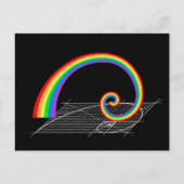 Fibonacci Spiral Rainbow Rising Briefkaart (Voorkant)