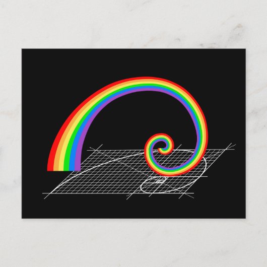 Fibonacci Spiral Rainbow Rising Briefkaart (Voorkant)