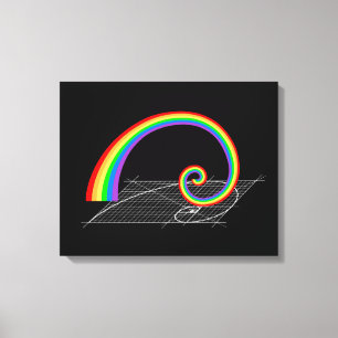 Fibonacci Spiral Rainbow Rising Canvas Afdruk