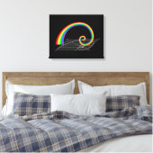 Fibonacci Spiral Rainbow Rising Canvas Afdruk (Insitu (Slaapkamer))
