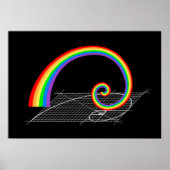 Fibonacci Spiral Rainbow Rising Poster (Voorkant)