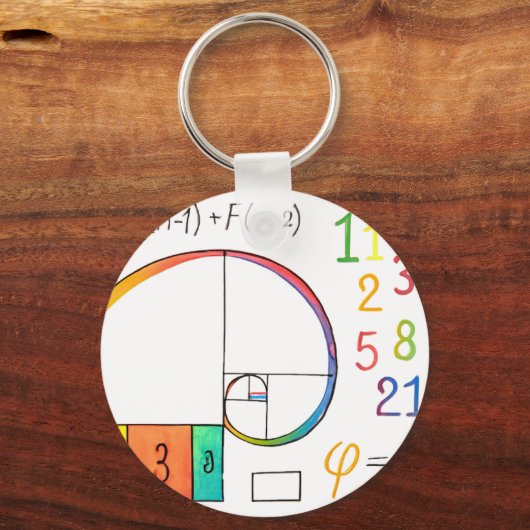 Fibonacci Spiral sleutelhanger (Voorkant)