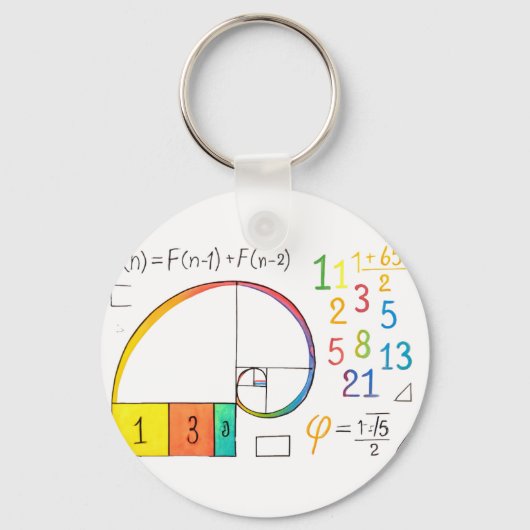 Fibonacci Spiral sleutelhanger (Achterkant)
