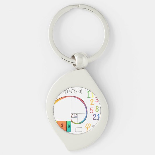 Fibonacci Spiral sleutelhanger (Voorkant)
