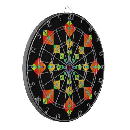 Fibonacci Squares Mandala Dartbord (Voorkant Links)