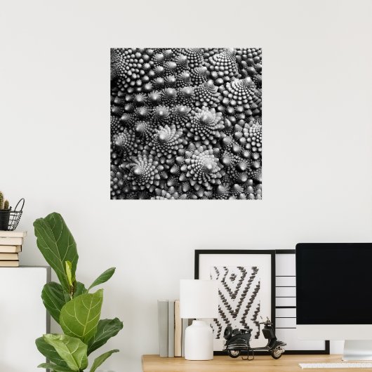 Fibonacci Vegetable Fractal, Romanesco Broccoli Poster (Thuiskantoor)