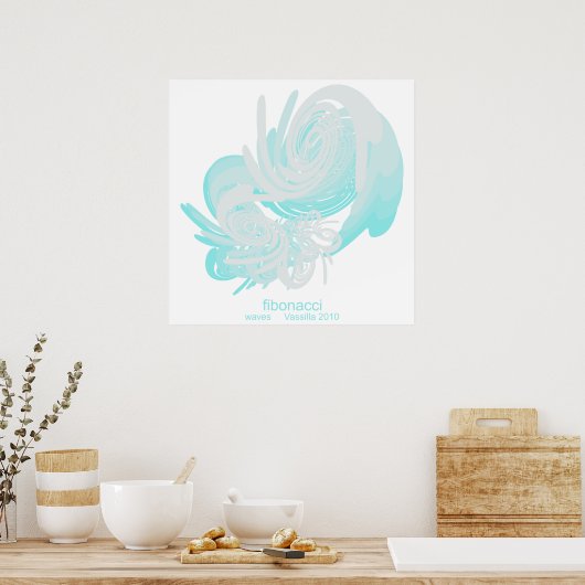 Fibonacci Waves Huge Poster (Keuken)
