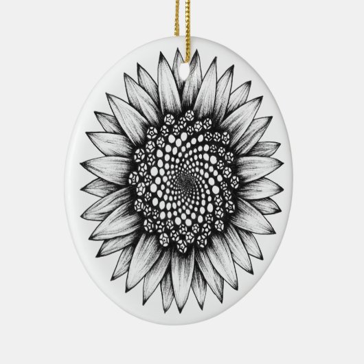 Fibonacci Zonnebloem Keramische decoratie (Rechts)