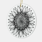 Fibonacci Zonnebloem Keramische decoratie (Links)