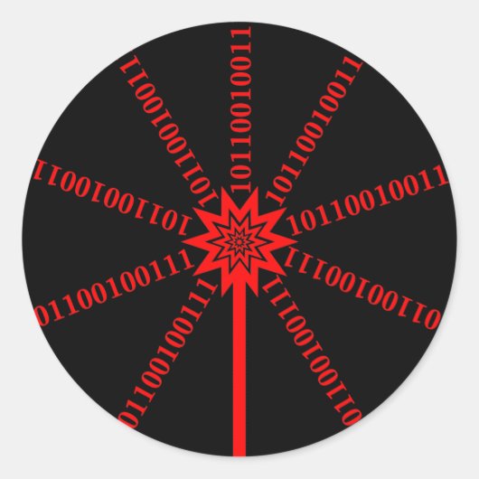 Fibre Optic Data Burst Ronde Sticker (Voorkant)