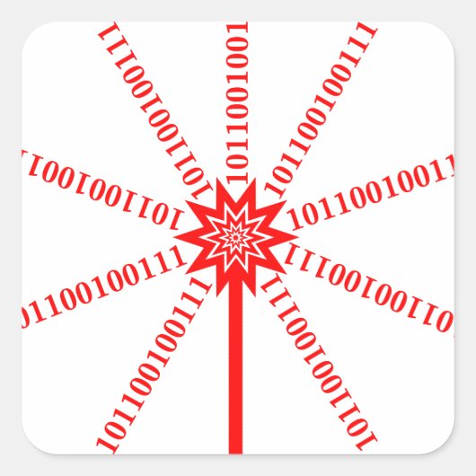 Fibre Optic Data Burst Vierkante Sticker (Voorkant)