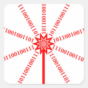 Fibre Optic Data Burst Vierkante Sticker