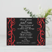 Fibril Ebony (Ruby) Wedding Invitation Kaart (Staand voorkant)