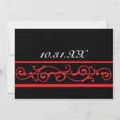 Fibril Ebony (Ruby) Wedding Invitation Kaart (Achterkant)