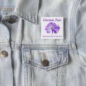 Fibro Awareness Day 2014 Vierkante Button 5,1 Cm (In situ)