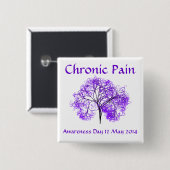 Fibro Awareness Day 2014 Vierkante Button 5,1 Cm (Voorkant /achterkant)