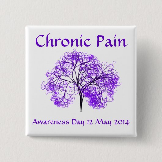 Fibro Awareness Day 2014 Vierkante Button 5,1 Cm (Voorkant)