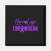 Fibro Awareness Hope Cure Fibromyalgia Paars Ribb Magneet (Voorkant)