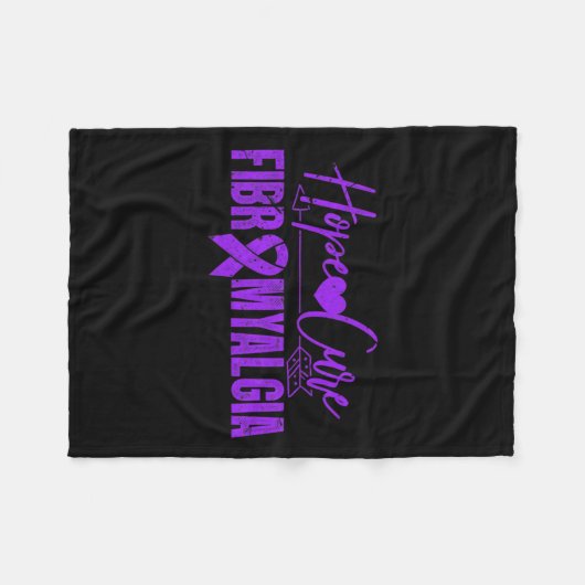 Fibro Awareness Hope Cure Fibromyalgie Fibromyosit Fleece Deken (Voorkant (Horizontaal))