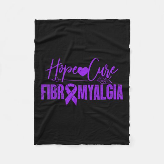 Fibro Awareness Hope Cure Fibromyalgie Fibromyosit Fleece Deken (Voorkant)