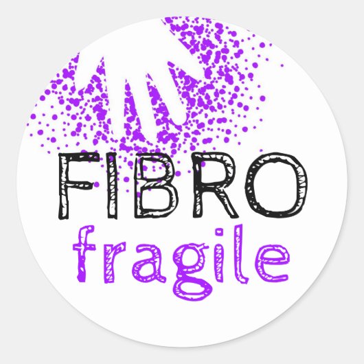 Fibro breekbaar - onzichtbaar ziektebewustzijn ronde sticker (Voorkant)