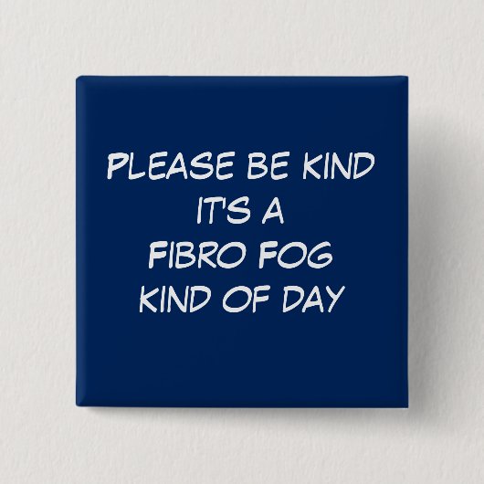 Fibro Fog Day Vierkante Button 5,1 Cm (Voorkant)