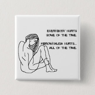 fibro hurt badge, button, pin vierkante button 5,1 cm