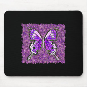 Fibro Lupus Glas in lood Vlinder Art Spoonie Muismat