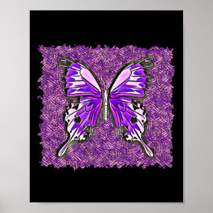 Fibro Lupus Glas in lood Vlinder Art Spoonie Poster