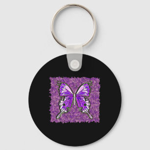 Fibro Lupus Glas in lood Vlinder Art Spoonie Sleutelhanger