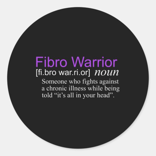 Fibro Warrior Fibromyalgie-bewustzijn Ronde Sticker (Voorkant)