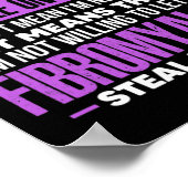 Fibro Warrior Paarse lintvlinder Poster (Hoek)
