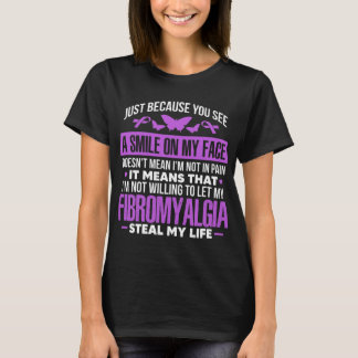 Fibro Warrior Paarse lintvlinder T-shirt