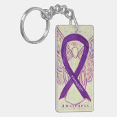 Fibromyalgia Angel Awareness Ribbon Sleutelhanger (Voorkant Links)