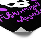 Fibromyalgia Awareness Fibro Warrior Paars Ribbon Poster (Hoek)