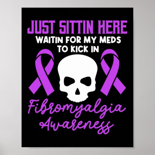 Fibromyalgia Awareness Fibro Warrior Paars Ribbon Poster (Voorkant)