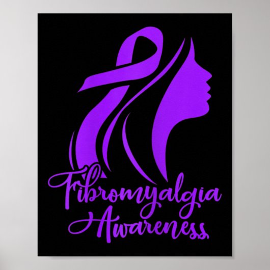 Fibromyalgia Awareness Fibro Warrior Paars Ribbon Poster (Voorkant)