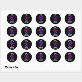 Fibromyalgia Awareness Mama of a Warrior Ma Ronde Sticker (Vel)
