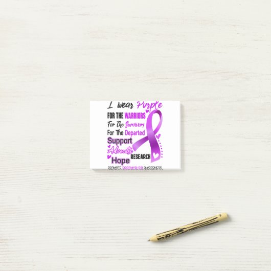 Fibromyalgia Awareness Month Ribbon Gifts Post-it® Notes (Op bureau)