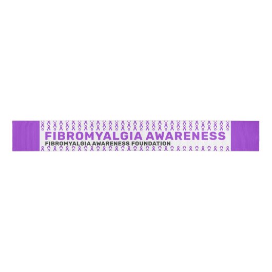 Fibromyalgia Awareness Patroon Ribbon Grosgrain Lint (Voorkant)