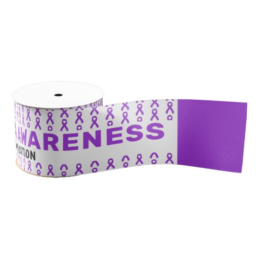 Fibromyalgia Awareness Patroon Ribbon Grosgrain Lint (Spoel)